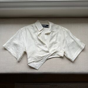 Jacquemus Cropped Linen Shirt